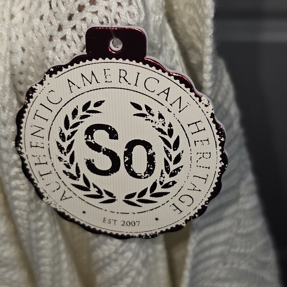 So Brand Cream Sweater, with Cutout Design and Side Gather Ties, Women's size M - Picture 3 of 5